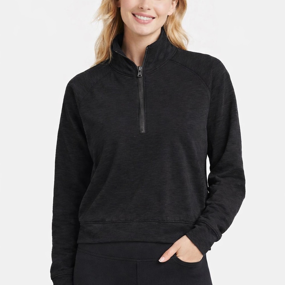 Peter Millar Eclipse Black Quarter-Zip Sweatshirt Women’s Medium